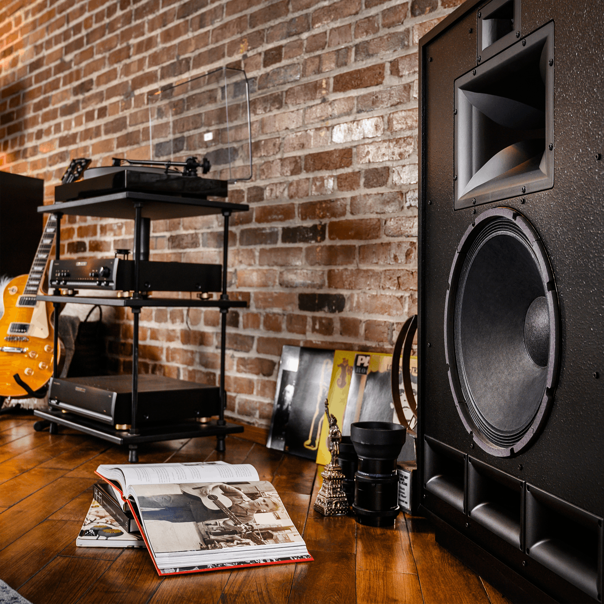 Cornwall IV speakers in a turntable listening configuration